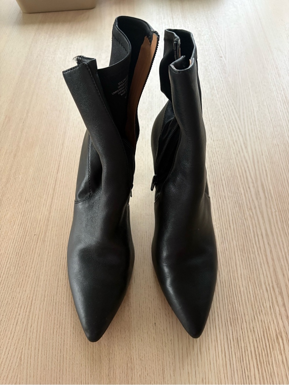 Madewell Black Pointed Leather Ankle Booties
